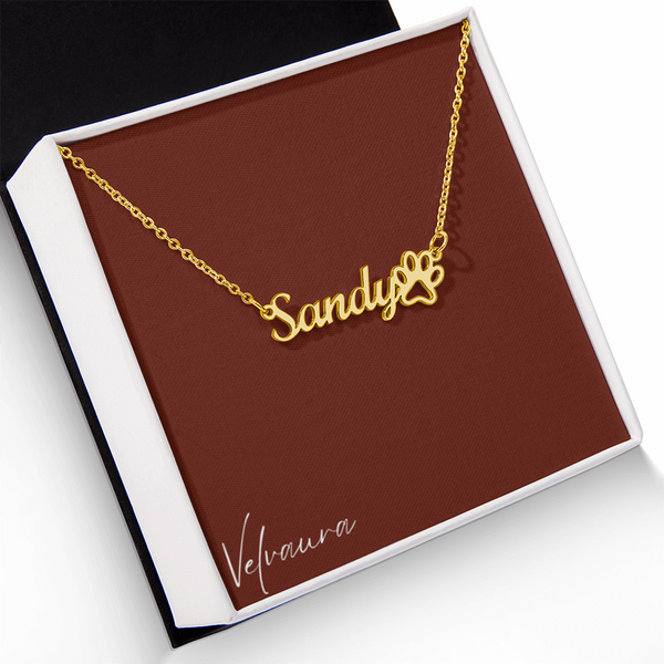 Necklace - Name & Paw