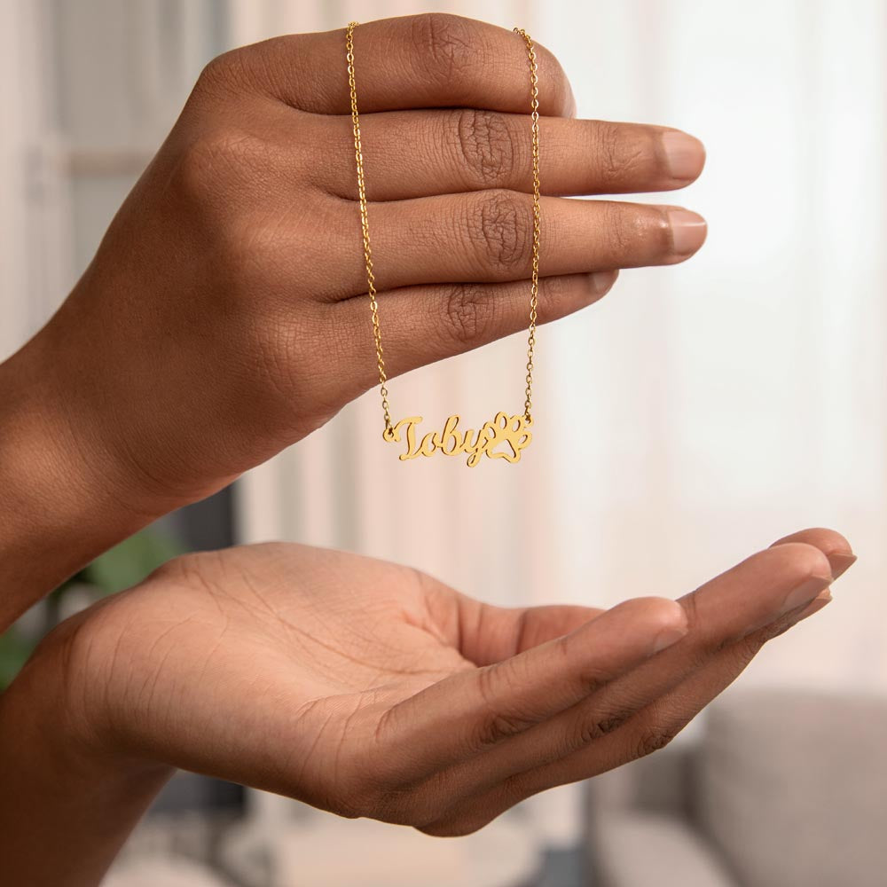 Necklace - Name & Paw