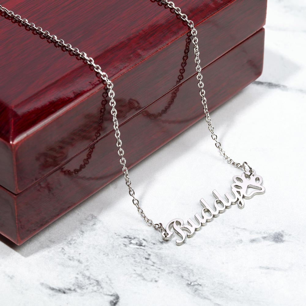 Necklace - Name & Paw