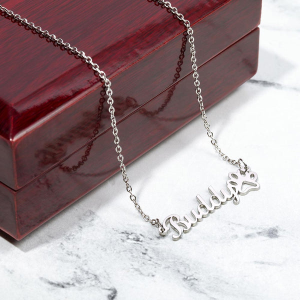 Necklace - Name & Paw