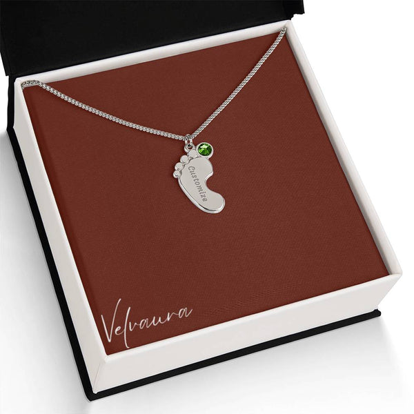 Necklace - Engraved Baby Feet