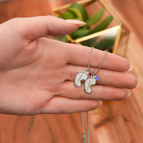 Necklace - Engraved Baby Feet
