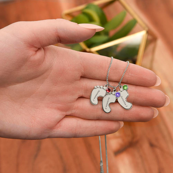 Necklace - Engraved Baby Feet