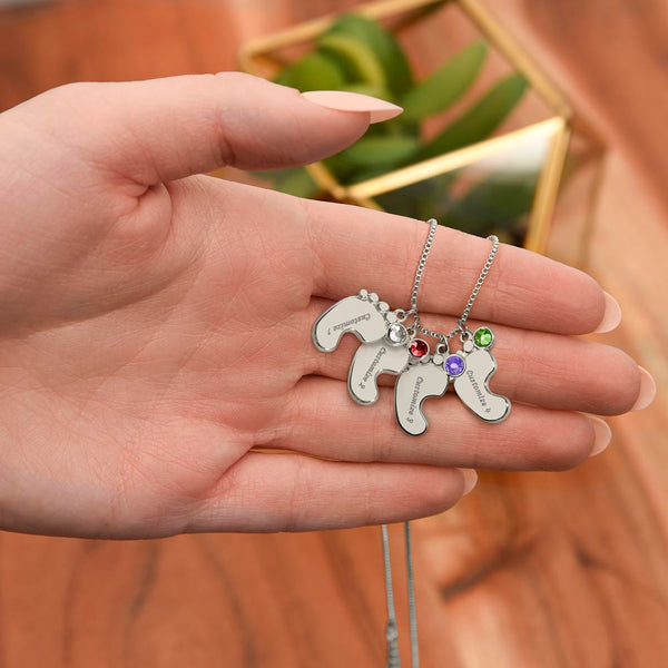 Necklace - Engraved Baby Feet