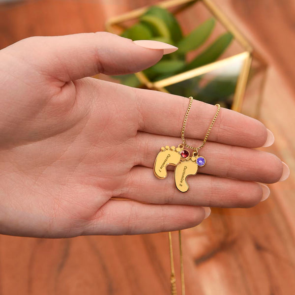 Necklace - Engraved Baby Feet
