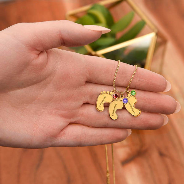 Necklace - Engraved Baby Feet
