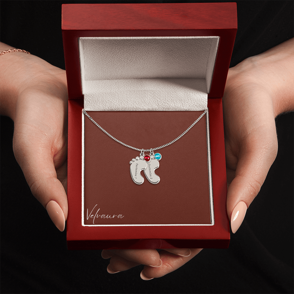 Necklace - Engraved Baby Feet