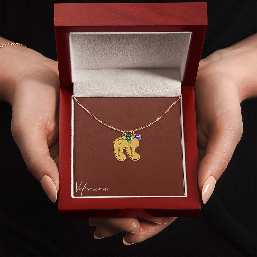 Necklace - Engraved Baby Feet