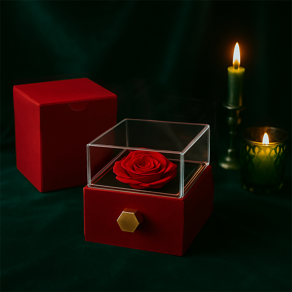 Present Box - Necklace & Rose